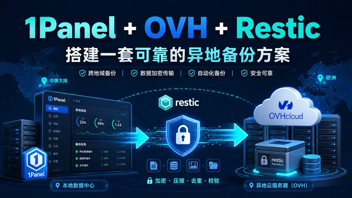图片[1]-多 VPS 企业级备份方案：1Panel + Rsync + Restic 实现稳定传输、去重快照与快速恢复